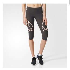 NWOT adidas AZ Adizero size small 3/4 graphic running tights med compression